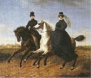 Marie Ellenrieder General Krieg of Hochfelden and his wife on horseback oil painting reproduction